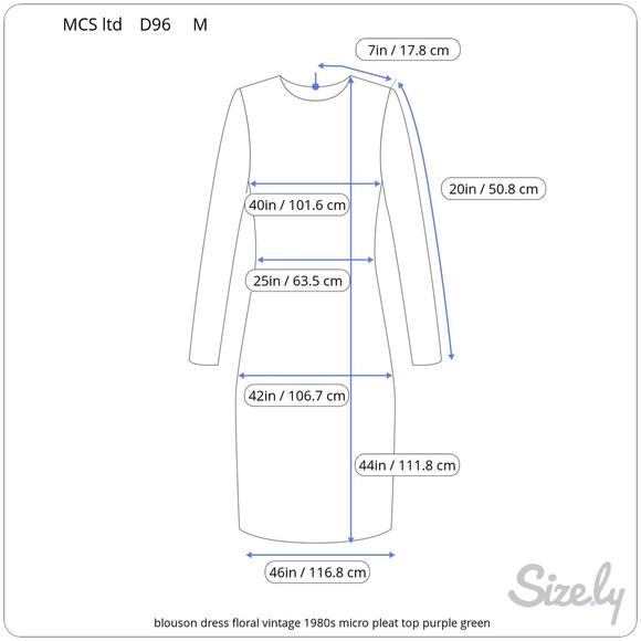 dress blouson  floral vintage 1980s micro pleat top purple aqua - Picture 2 of 12